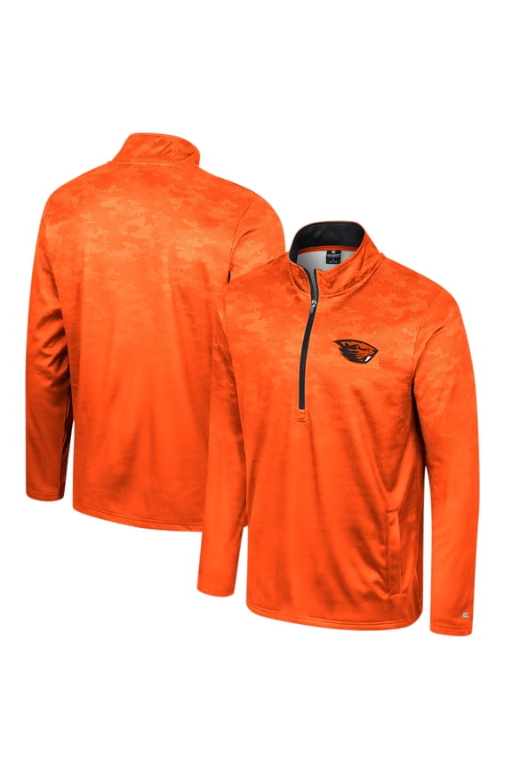 Men's Colosseum Orange Oregon State Beavers The Machine Half-Zip Jacket