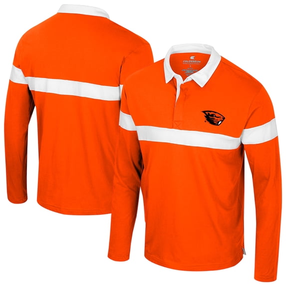 Men's Colosseum Orange Oregon State Beavers Too Cool For School Long Sleeve Polo