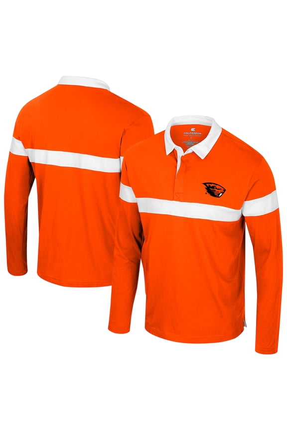 Men's Colosseum Orange Oregon State Beavers Too Cool For School Long Sleeve Polo