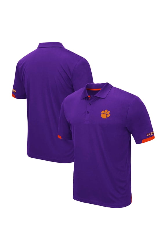 Men's Colosseum Purple Clemson Tigers Big & Tall Santry Polo
