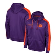 Mens Colosseum Purple Clemson Tigers Reese Full-Zip Hoodie
