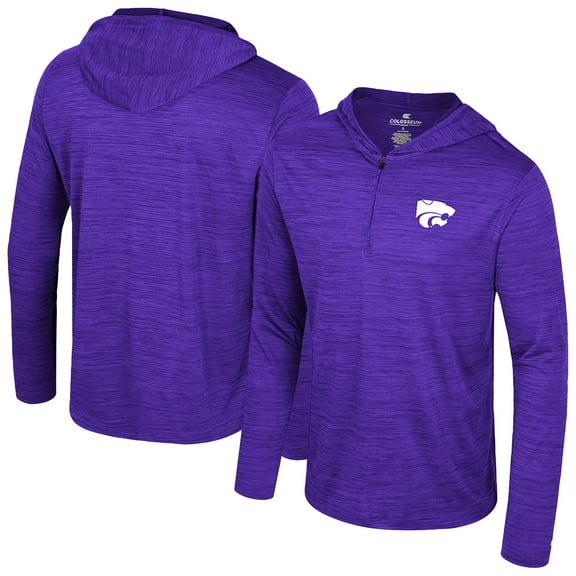 Men's Colosseum Purple Kansas State Wildcats Always Sunny Lightweight Quarter-Zip Hoodie