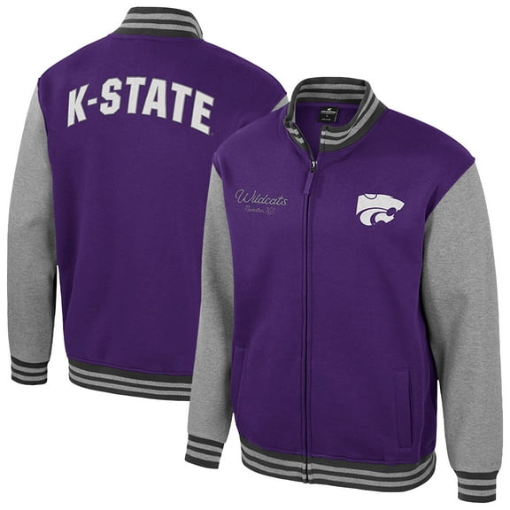 Men's Colosseum Purple Kansas State Wildcats Ambi-Turner Full-Zip Varsity Jacket