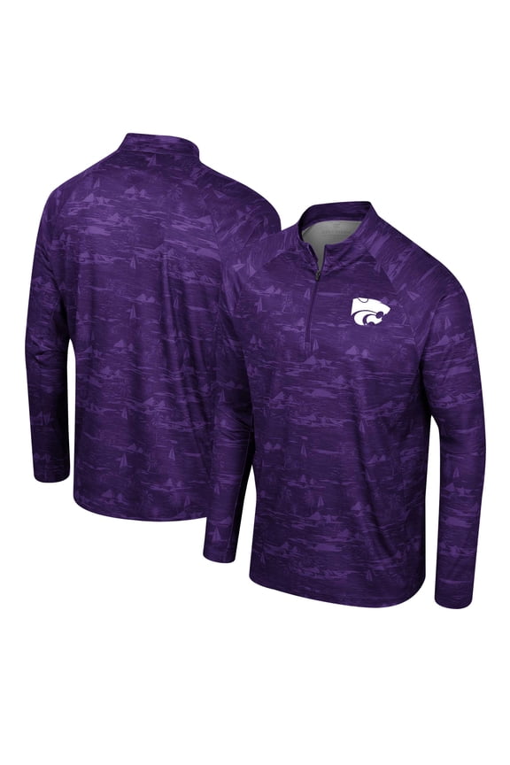Men's Colosseum Purple Kansas State Wildcats Carson Raglan Quarter-Zip Jacket