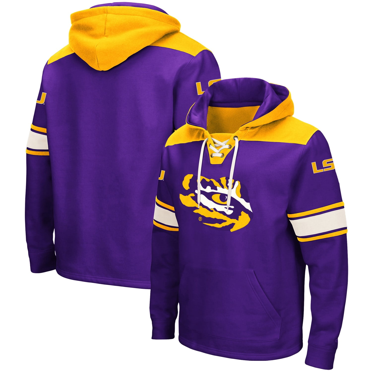 Colosseum LSU Tigers Rally Hoodie – Purple, Tackle Twill & Embroidered Graphics