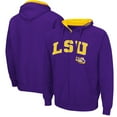 thumbnail image 1 of Men's Colosseum Purple LSU Tigers Arch & Logo 3.0 Full-Zip Hoodie, 1 of 3