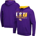 thumbnail image 1 of Men's Colosseum Purple LSU Tigers Slash Stack 2.0 Pullover Hoodie, 1 of 3