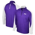 thumbnail image 1 of Men's Colosseum Purple TCU Horned Frogs Langmore Raglan Quarter-Zip Top, 1 of 3