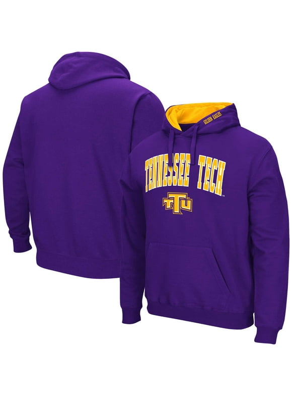 Men's Colosseum Purple Tennessee Tech Golden Eagles Arch & Logo 3.0 Pullover Hoodie