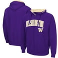 thumbnail image 1 of Men's Colosseum Purple Washington Huskies Arch & Logo 3.0 Full-Zip Hoodie, 1 of 3
