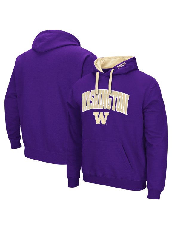 Men's Colosseum Purple Washington Huskies Big & Tall Arch & Logo 2.0 Pullover Hoodie