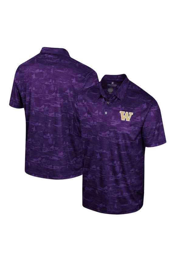 Men's Colosseum Purple Washington Huskies Daly Print Polo