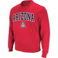 thumbnail image 1 of Men's Colosseum Red Arizona Wildcats Arch & Logo Crew Neck Sweatshirt, 1 of 4