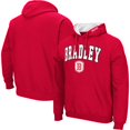 thumbnail image 1 of Men's Colosseum Red Bradley Braves Arch & Logo 3.0 Pullover Hoodie, 1 of 3