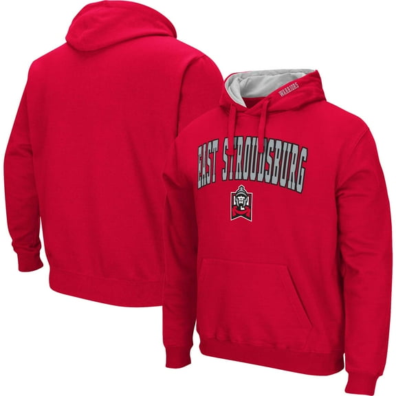 Men's Colosseum  Red East Stroudsburg Warriors Arch & Logo Hoodie