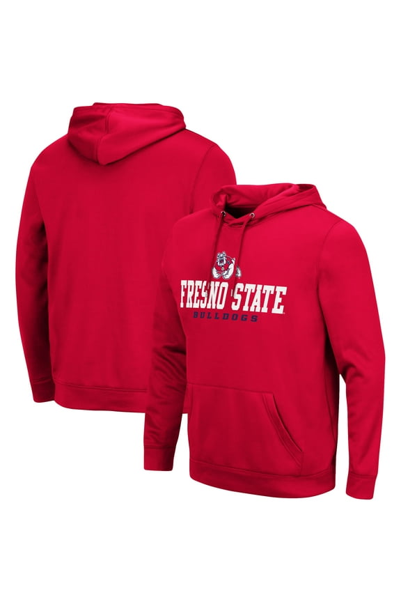 Men's Colosseum Red Fresno State Bulldogs Lantern Pullover Hoodie