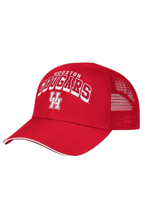 Men's Colosseum Red Houston Cougars Wyatt Primary Team Trucker Adjustable Hat