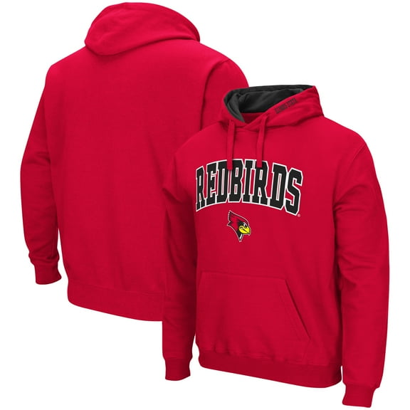 Men's Colosseum Red Illinois State Redbirds Arch & Logo 3.0 Pullover Hoodie