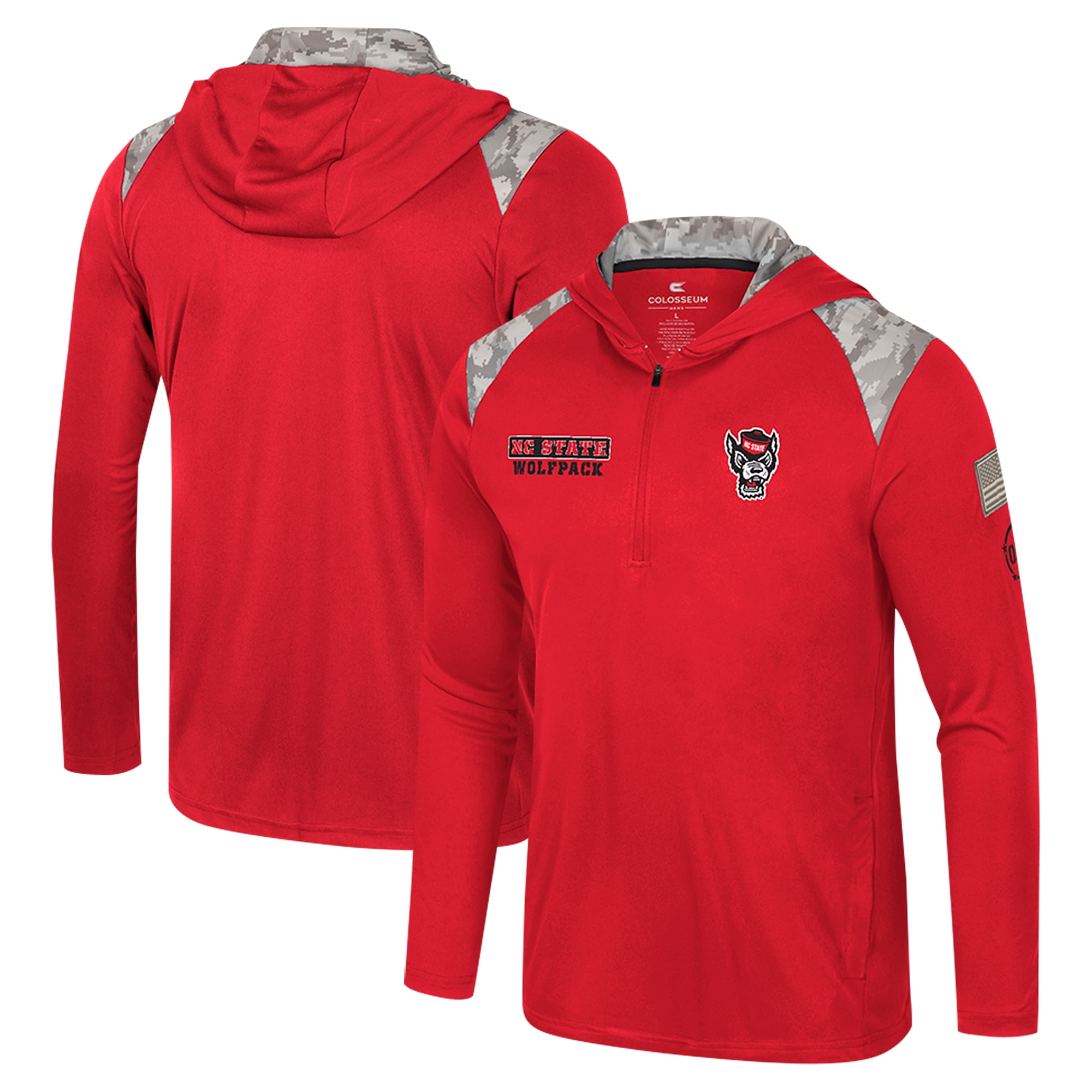 Men's Colosseum Red NC State Wolfpack OHT Military Appreciation Quarter ...