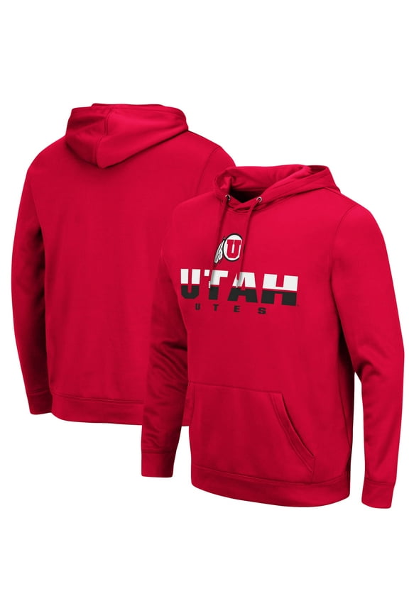 Men's Colosseum Red Utah Utes Lantern Pullover Hoodie