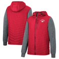 thumbnail image 1 of Men's Colosseum Red Wisconsin Badgers Course Herringbone Full-Zip Hoodie, 1 of 3