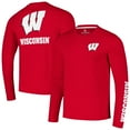 thumbnail image 1 of Men's Colosseum Red Wisconsin Badgers Logo Lockup 3-Hit Active Blend Long Sleeve T-Shirt, 1 of 3