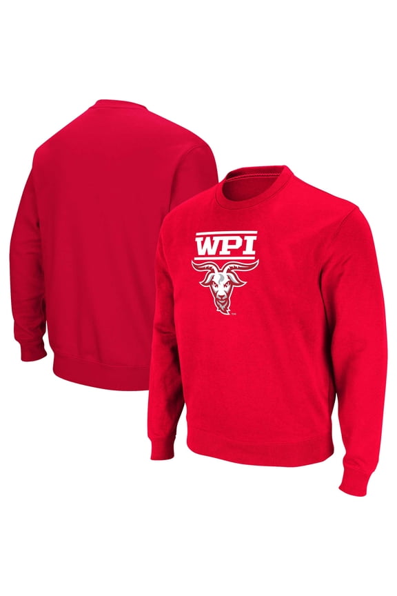 Men's Colosseum Red Worcester Polytechnic Institute Engineers Arch Over Logo Pullover Sweatshirt