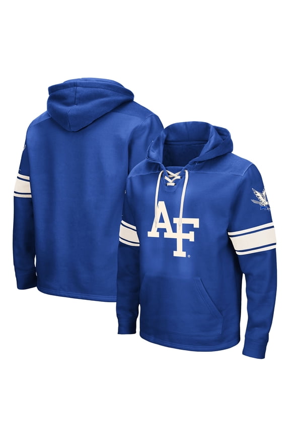 Men's Colosseum Royal Air Force Falcons 2.0 Lace-Up Pullover Hoodie