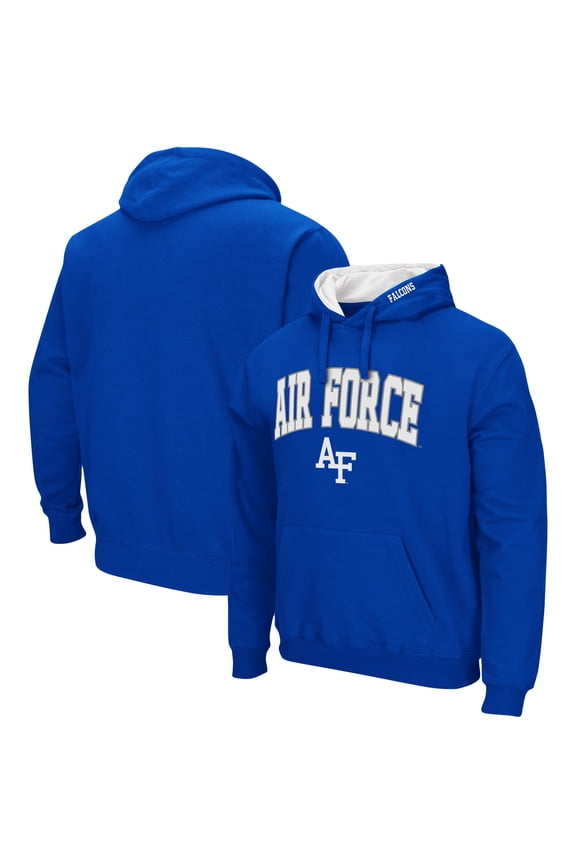 Men's Colosseum Royal Air Force Falcons Arch & Logo 3.0 Pullover Hoodie