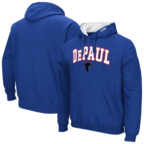 Men's Colosseum Royal DePaul Blue Demons Arch & Logo 3.0 Pullover Hoodie