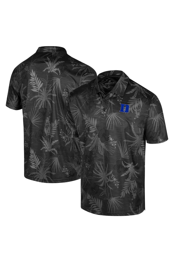 Men's Colosseum  Black Duke Blue Devils Palms Team Polo