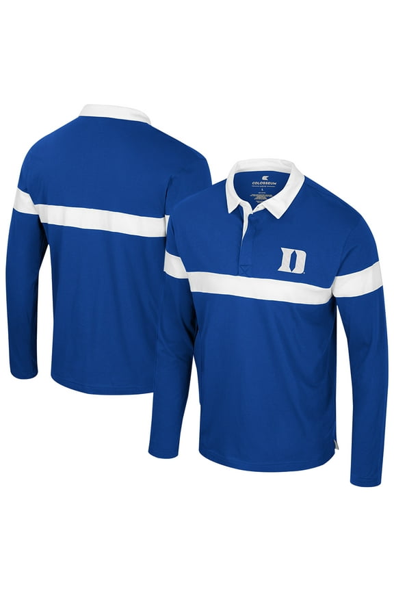 Men's Colosseum Royal Duke Blue Devils Too Cool For School Long Sleeve Polo