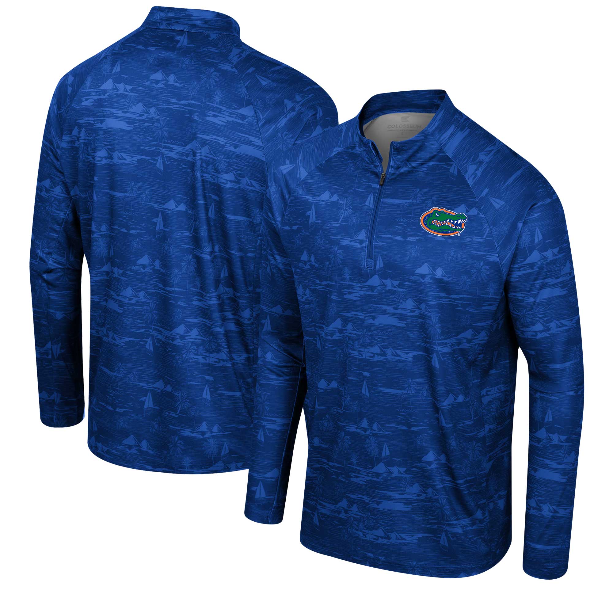 Men s Colosseum Royal Florida Gators Carson Raglan Quarter Zip Jacket 