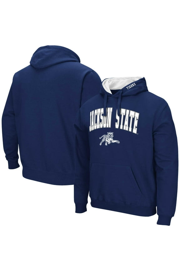 Men's Colosseum  Navy Jackson State Tigers Arch & Logo Hoodie