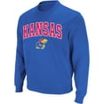 thumbnail image 1 of Men's Colosseum Royal Kansas Jayhawks Arch & Logo Crew Neck Sweatshirt, 1 of 4