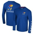 thumbnail image 1 of Men's Colosseum Royal Kansas Jayhawks Logo Lockup 3-Hit Active Blend Long Sleeve T-Shirt, 1 of 3