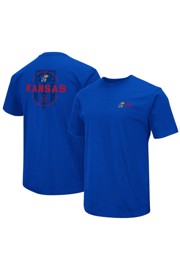 Men's Colosseum Royal Kansas Jayhawks OHT Military Appreciation T-Shirt