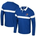 thumbnail image 1 of Men's Colosseum  Royal Kansas Jayhawks Too Cool For School Long Sleeve Polo, 1 of 3