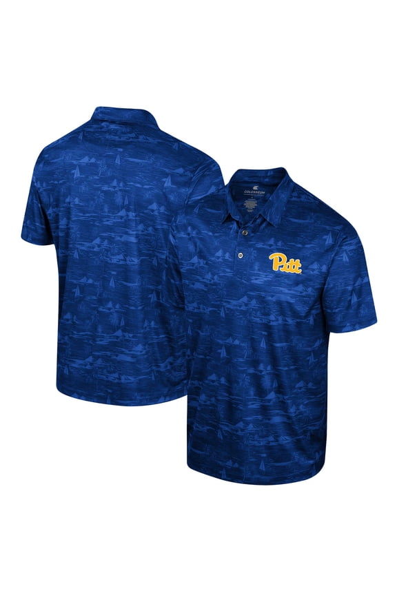 Men's Colosseum Royal Pitt Panthers Daly Print Polo