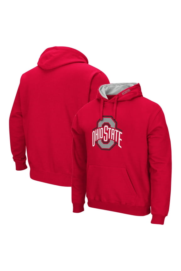 Men's Colosseum Scarlet Ohio State Buckeyes Arch & Logo 3.0 Pullover Hoodie