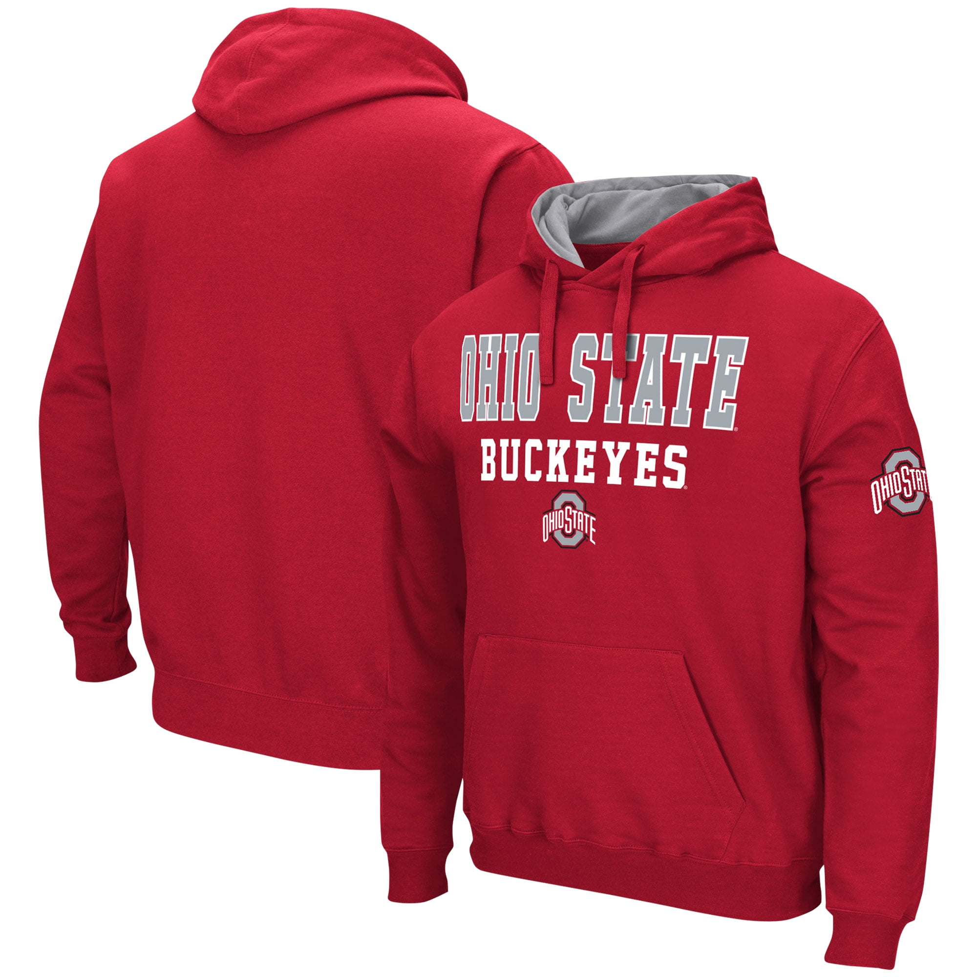 Men's Colosseum Scarlet Ohio State Buckeyes Sunrise Pullover Hoodie ...