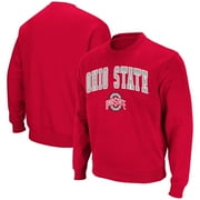 COLOSSEUM ATHLETICS Men's Colosseum Scarlet Ohio State Buckeyes Team Arch & Logo Tackle Twill Pullover Sweatshirt