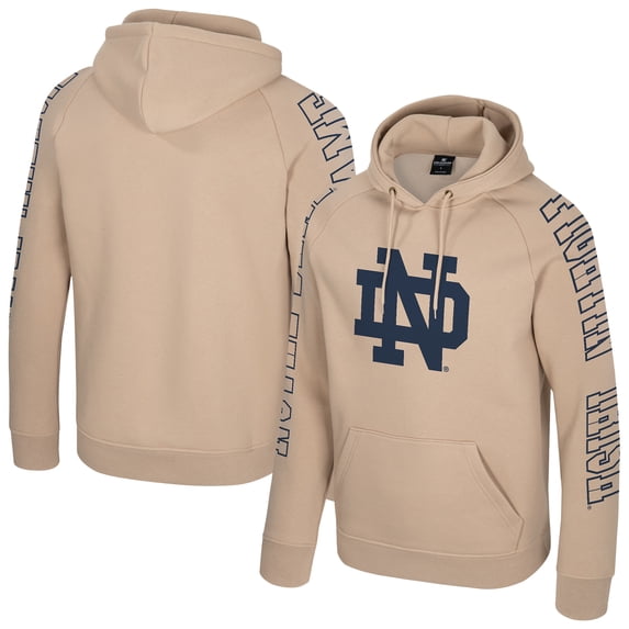 Men's Colosseum Tan Notre Dame Fighting Irish Big Break Raglan Hoodie