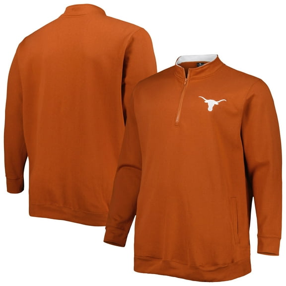 Men's Colosseum Texas Orange Texas Longhorns Big & Tall Tortugas Logo Quarter-Zip Sweatshirt