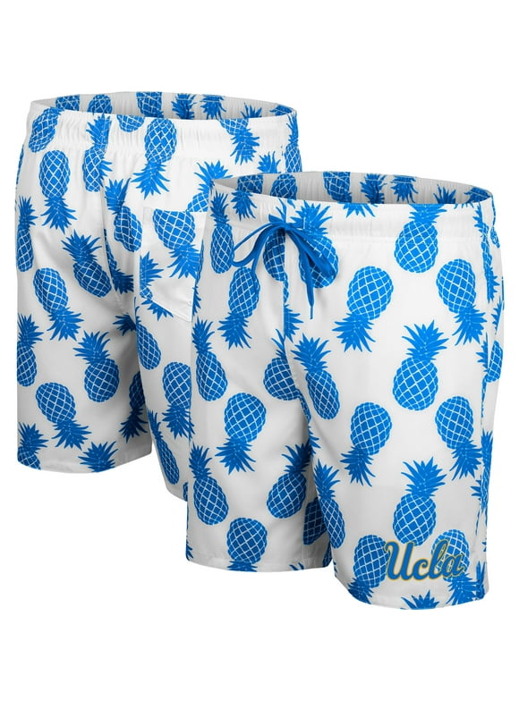 Men's Colosseum White/Blue UCLA Bruins Pineapple Swim Shorts