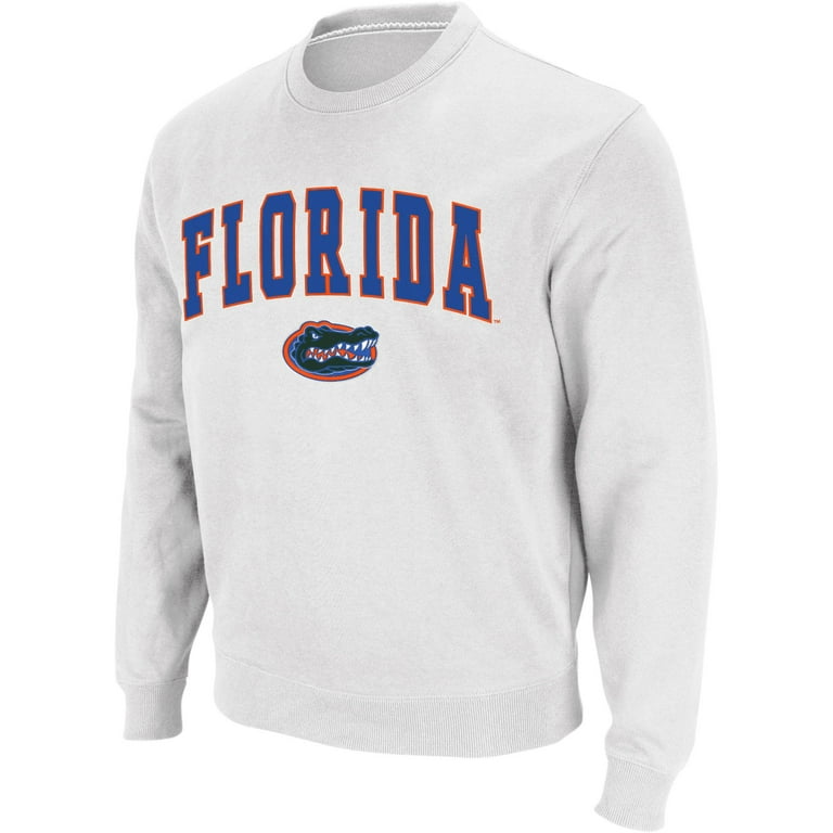 Men's Colosseum White Florida Gators Arch Logo Crew Neck