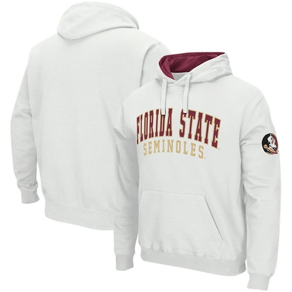 Men's Colosseum White Florida State Seminoles Double Arch Pullover Hoodie