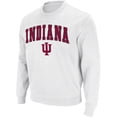 thumbnail image 1 of Men's Colosseum White Indiana Hoosiers Arch & Logo Crew Neck Sweatshirt, 1 of 5