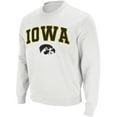 thumbnail image 1 of Men's Colosseum White Iowa Hawkeyes Arch & Logo Crew Neck Sweatshirt, 1 of 4