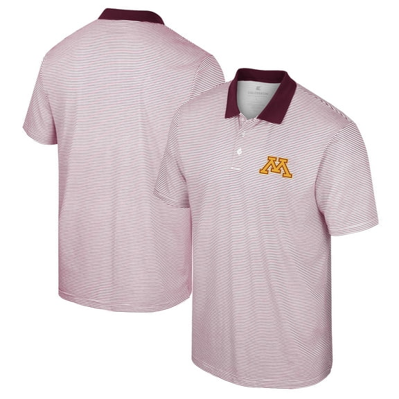 Men's Colosseum White/Maroon Minnesota Golden Gophers Print Stripe Polo